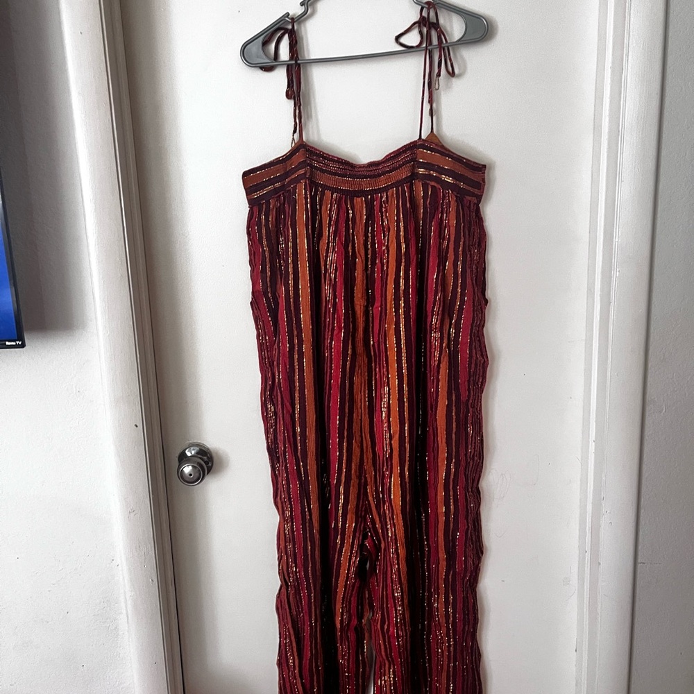 FREE PEOPLE Striped Flowy Jumpsuit LARGE - Picture 6 of 7